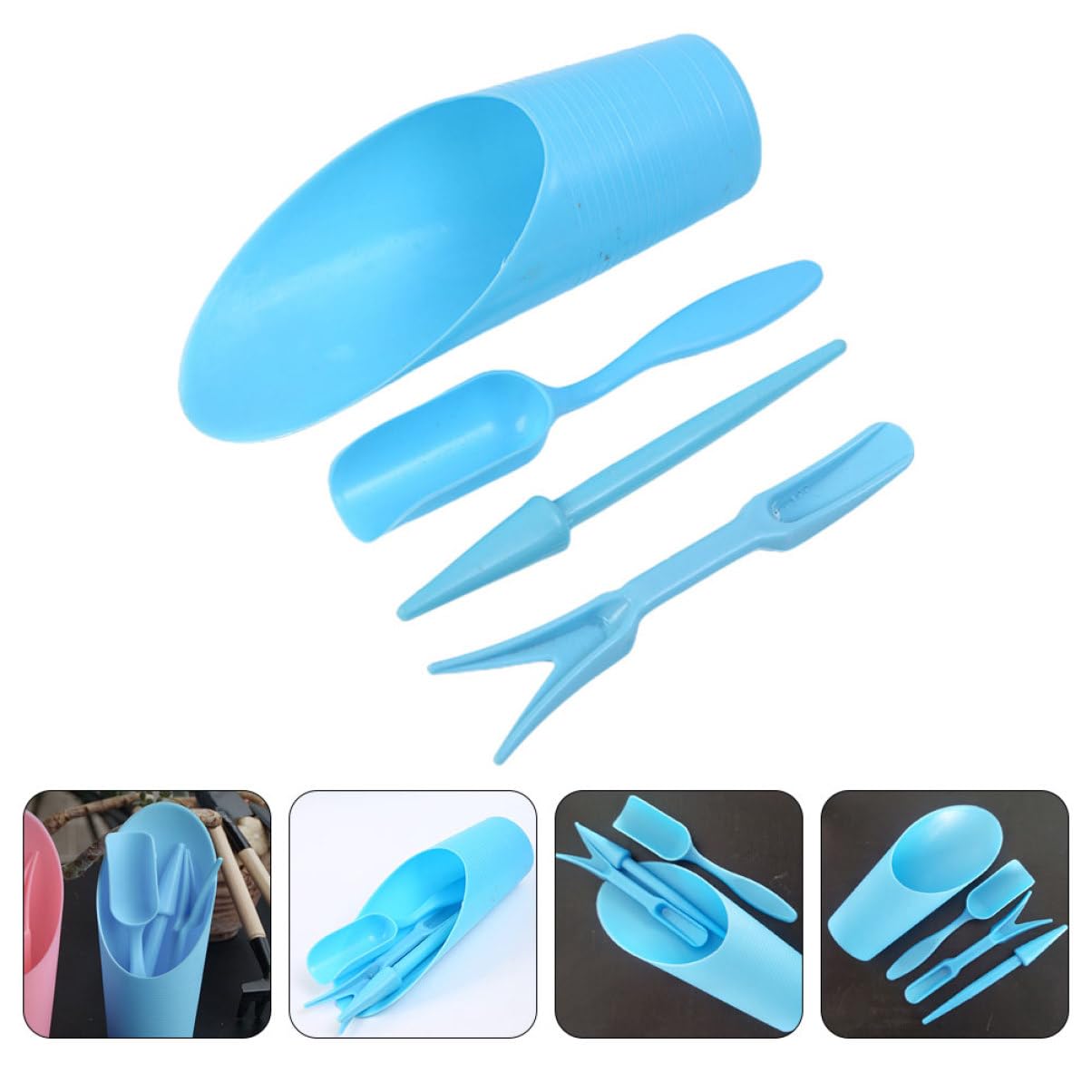 Gardening Tools Bundle - 4pcs/set, Plastic Durable Bucket shovel Potted
