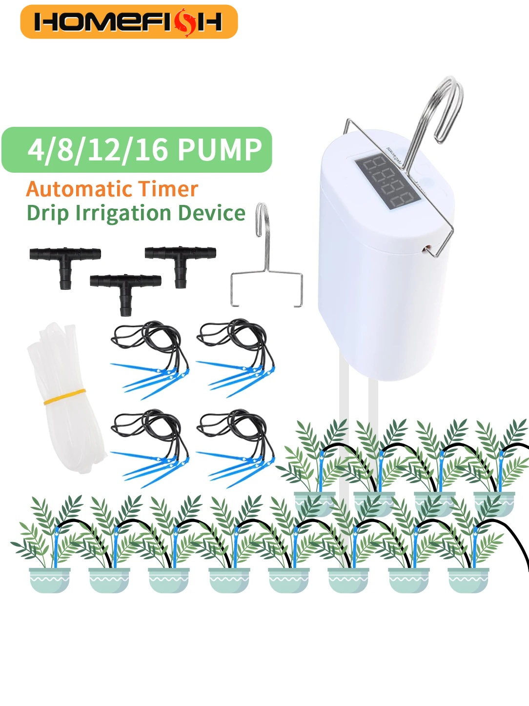 Gardening Tools Kit For Home Garden - HOMEFISH Automatic Plant Flower Watering Pump