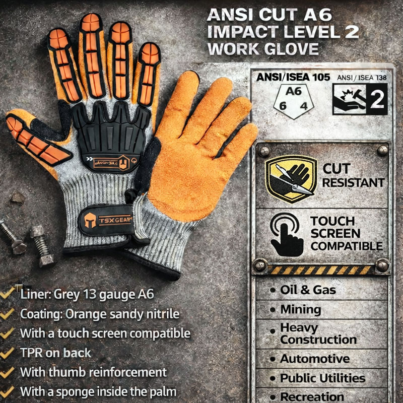 Gardening Tools Gloves - NMSafety Anti-Vibration Cut-Resistant Work Gloves Nitrile