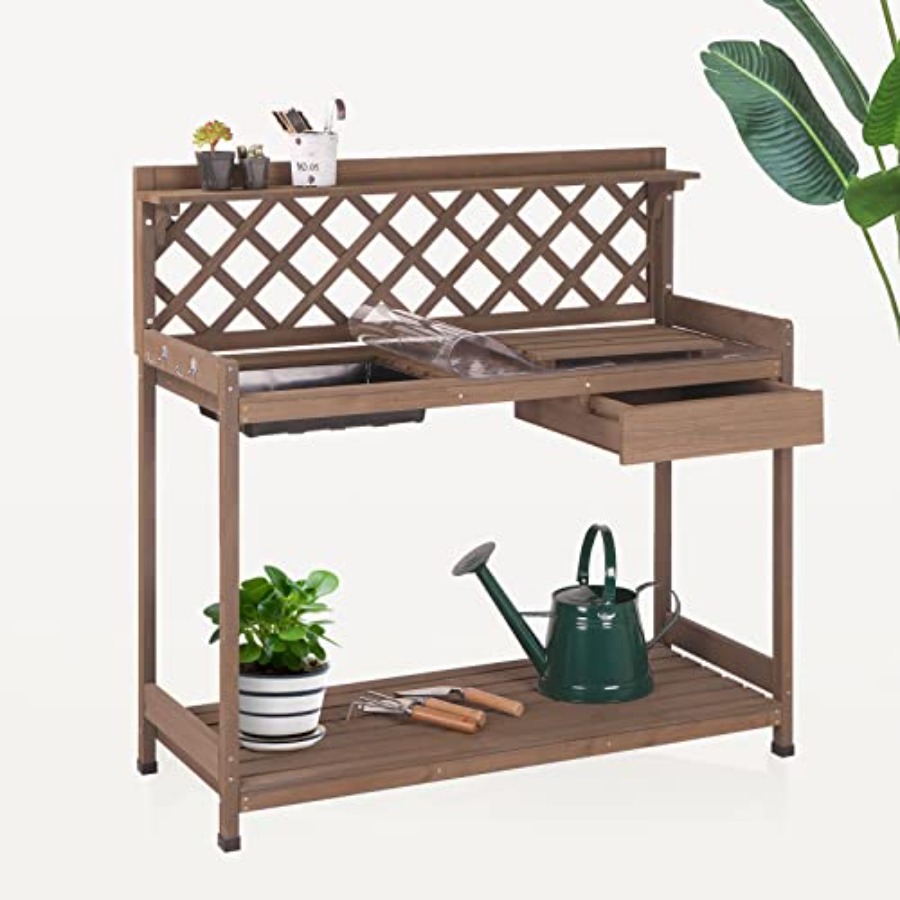 Gardening Tools Wooden - Outdoor Potting Bench For Gardening Use,