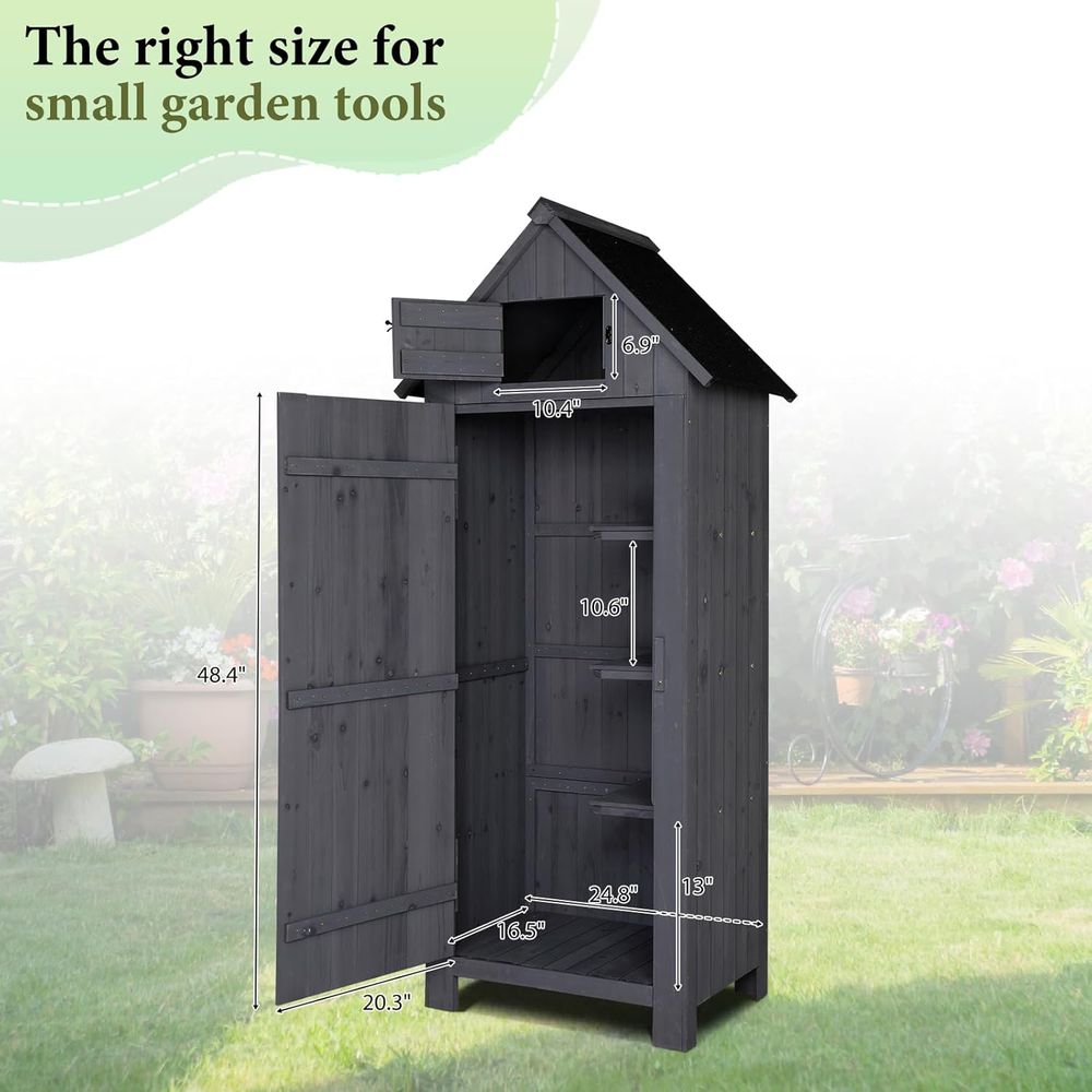 Outdoor Wooden Storage Shed, G - Gardening Tools Wooden review and price