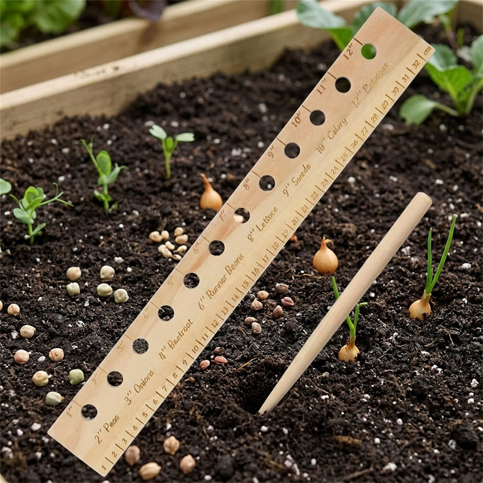 Solid Wood Planting Ruler for  - Gardening Tools Wooden review and price