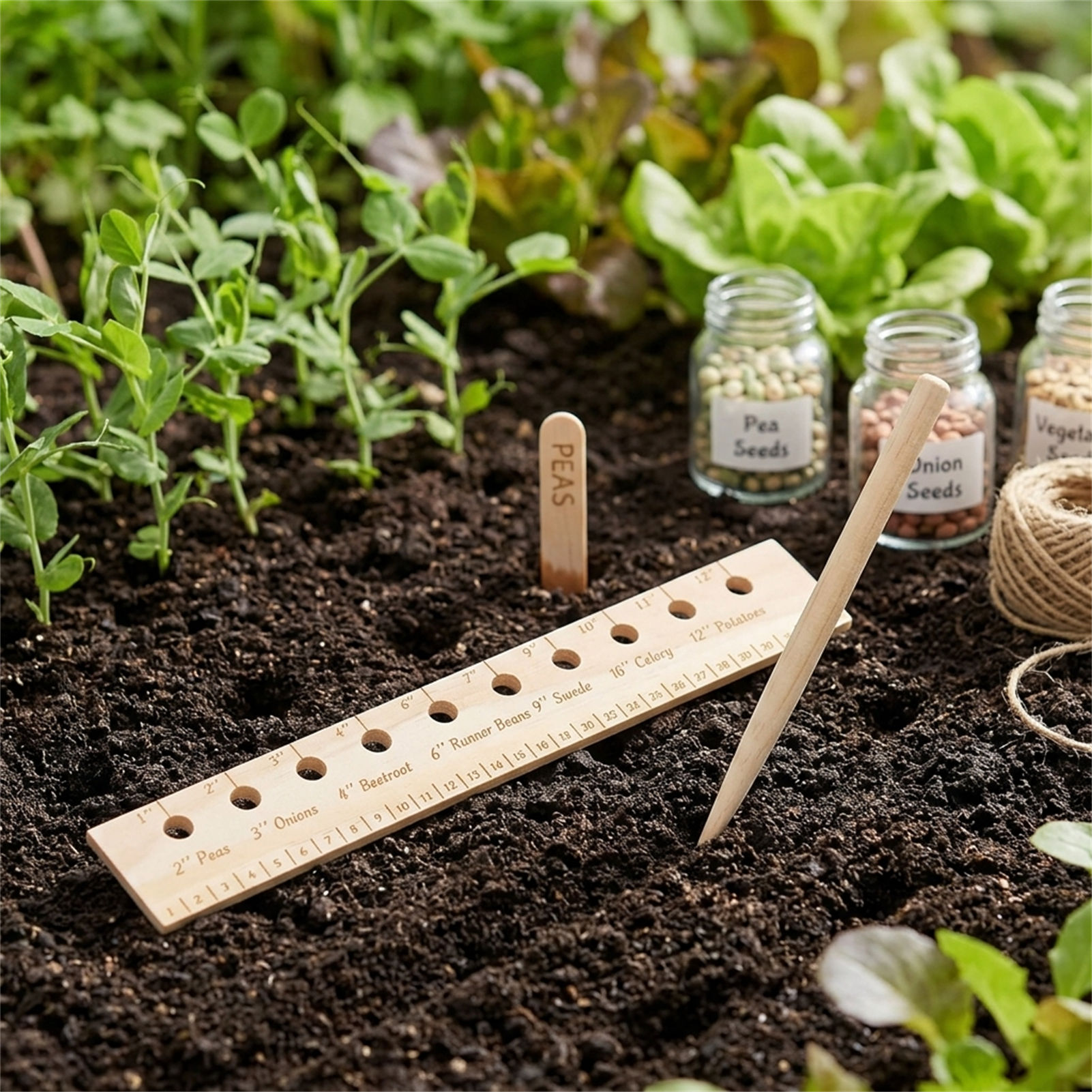 Solid Wood Planting Ruler for  - Gardening Tools Wooden review and price