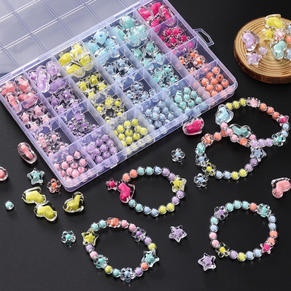 174pcs/Box Heart Acrylic Beads - Gardening Tools Diy review and price