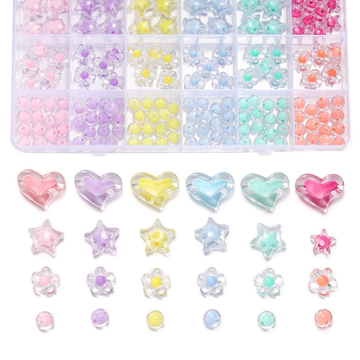174pcs/Box Heart Acrylic Beads - Gardening Tools Diy review and price