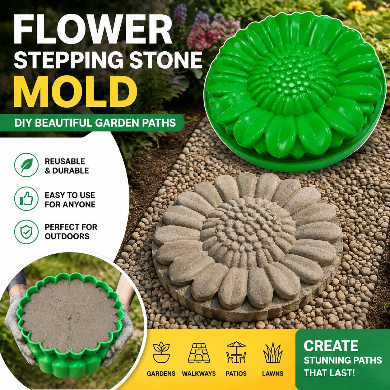 Sunflower Terrace Stone Mold S - Gardening Tools Bundle review and price