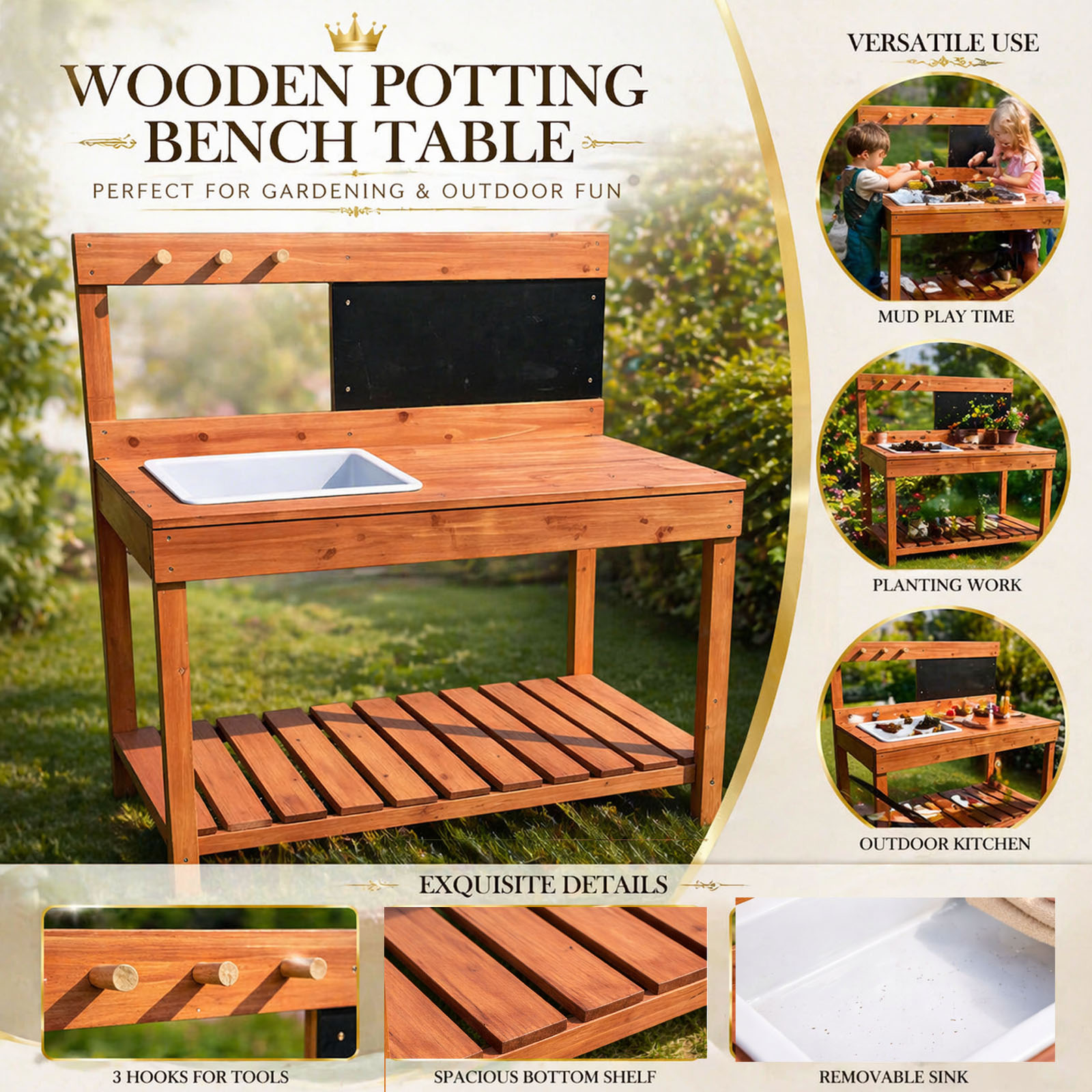 Wooden Potting Benches For Chi - Gardening Tools Wooden review and price