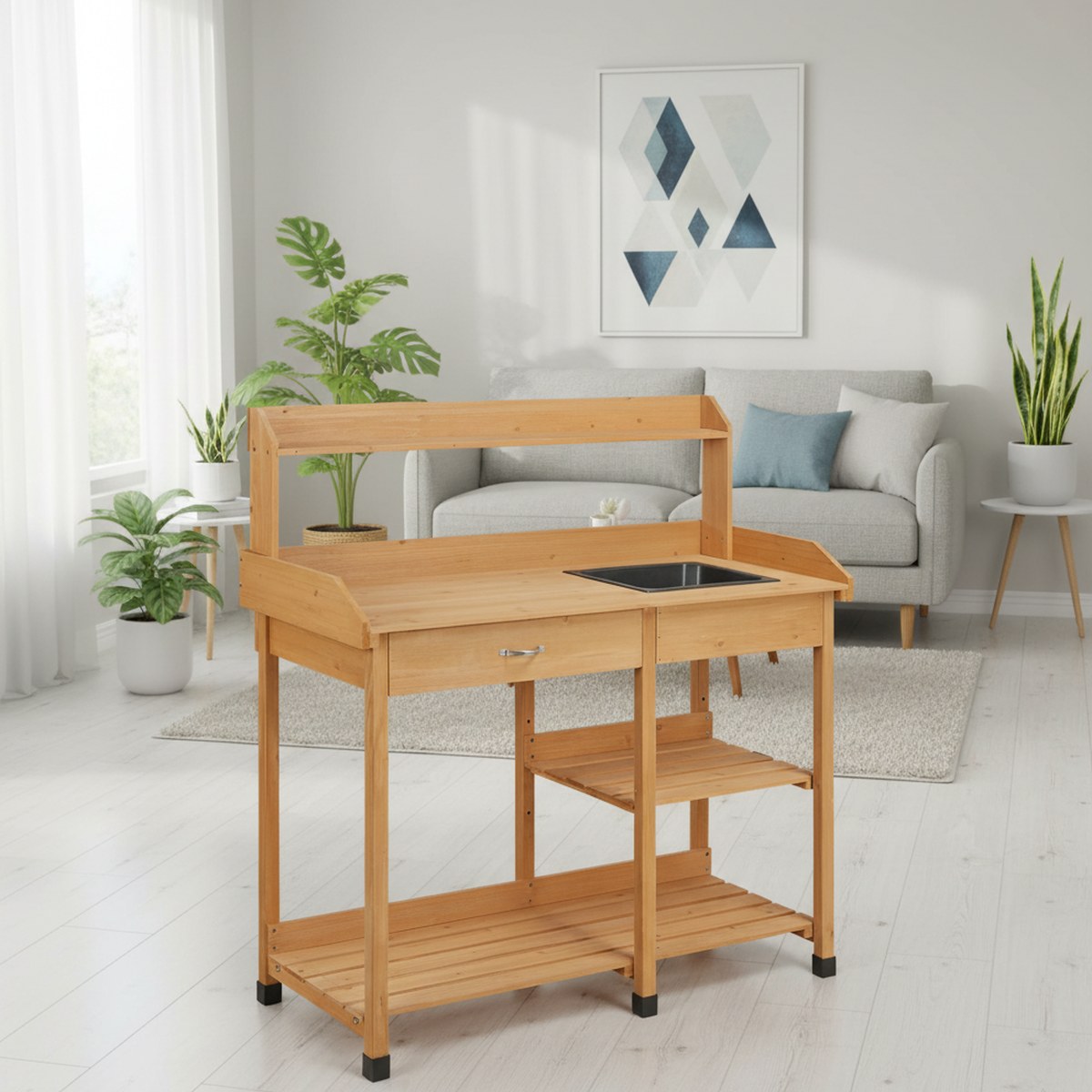 Wooden Potting Bench Garden Wo - Gardening Tools Wooden review and price